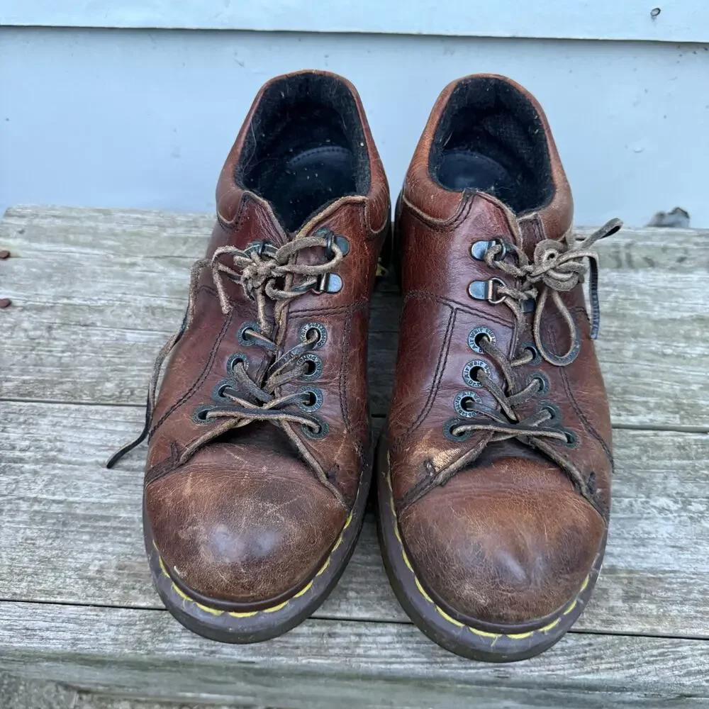 Y2K Dr. Martens 8312 Brown Chunky Grunge Chunky Sole Oxford Leather Shoes US W9